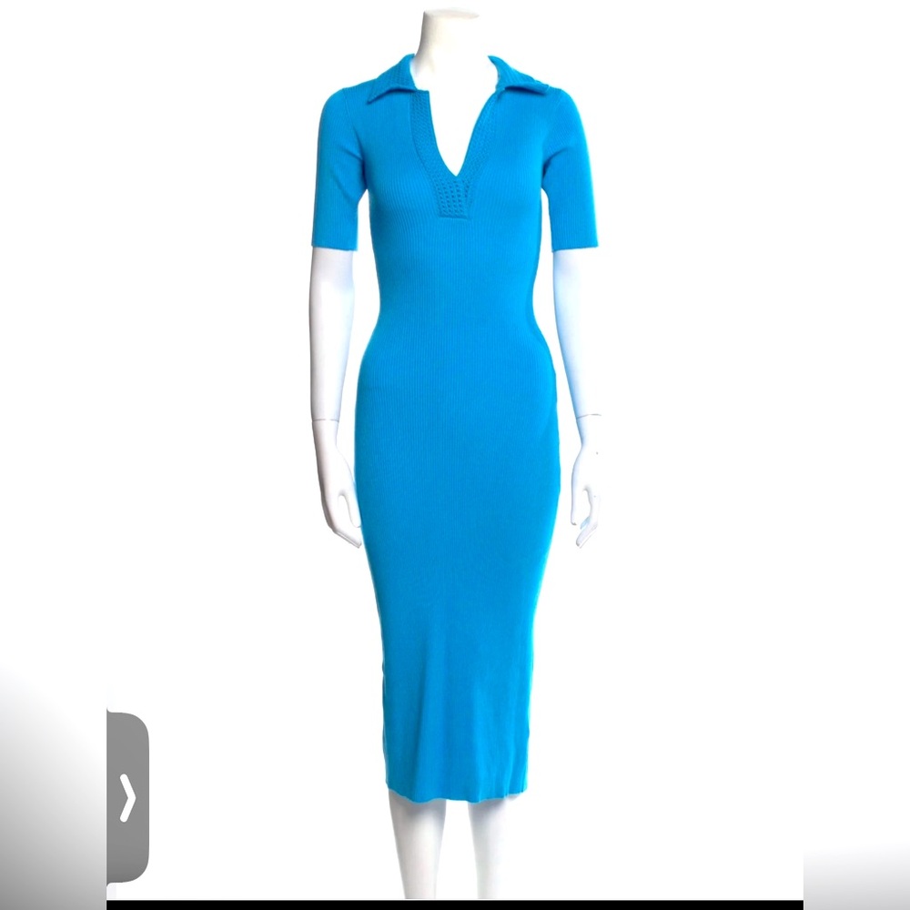 NWT Revolve Caroline Constas Ribbed Collared Midi Dress